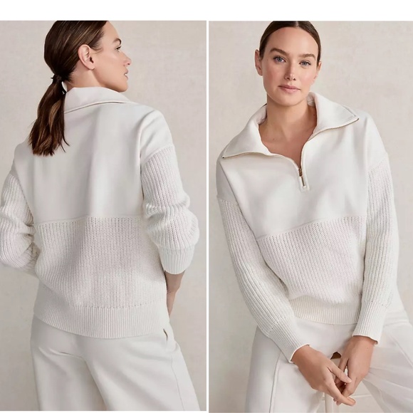 New - Haven Well Within Organic Cotton Terry Mixed-Media Half-Zip - Size XL - Picture 1 of 3